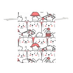 Cute-cat-chef-cooking-seamless-pattern-cartoon Lightweight Drawstring Pouch (m)