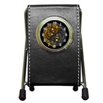 Yin-yang-owl-doodle-ornament-illustration Pen Holder Desk Clock Front