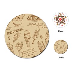 Ice-cream-vintage-pattern Playing Cards Single Design (round) by Simbadda
