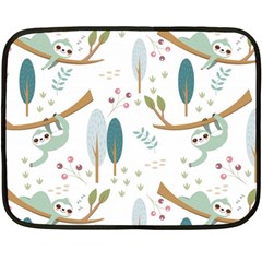 Pattern-sloth-woodland Two Sides Fleece Blanket (mini)
