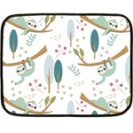 Pattern-sloth-woodland Two Sides Fleece Blanket (Mini) 35 x27  Blanket Back
