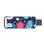 Seamless-pattern-microbes-virus-vector-illustration Portable USB Flash (Two Sides) Front