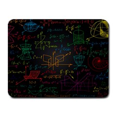 Mathematical-colorful-formulas-drawn-by-hand-black-chalkboard Small Mousepad by Simbadda
