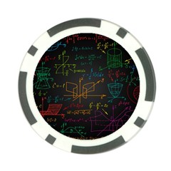 Mathematical-colorful-formulas-drawn-by-hand-black-chalkboard Poker Chip Card Guard (10 Pack) by Simbadda