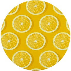 Lemon-fruits-slice-seamless-pattern Uv Print Round Tile Coaster by Simbadda