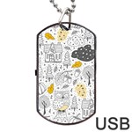 Doodle-seamless-pattern-with-autumn-elements Dog Tag USB Flash (Two Sides) Front
