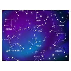 Realistic-night-sky-poster-with-constellations Two Sides Premium Plush Fleece Blanket (extra Small)
