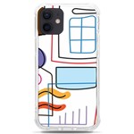 Sketch Line Art Doodles Design iPhone 12 mini TPU UV Print Case	 Front