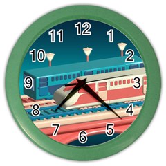 Bridge Transportation Train Toys Color Wall Clock
