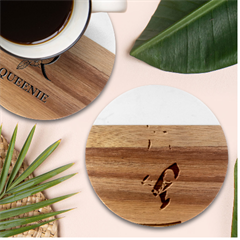 Img 20230716 195940 Img 20230716 200008 Marble Wood Coaster (round)