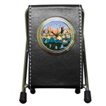 City Buildings Urban Dawn Pen Holder Desk Clock Front