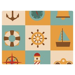 Nautical Elements Collection Two Sides Premium Plush Fleece Blanket (extra Small)