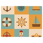 Nautical Elements Collection Two Sides Premium Plush Fleece Blanket (Extra Small) 40 x30  Blanket Front