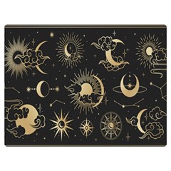 Asian-set With Clouds Moon-sun Stars Vector Collection Oriental Chinese Japanese Korean Style Two Sides Premium Plush Fleece Blanket (extra Small)