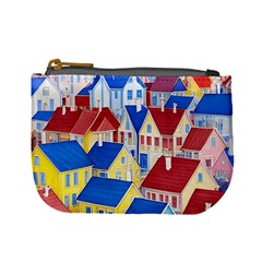 City Houses Cute Drawing Landscape Village Mini Coin Purse by Bangk1t