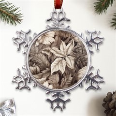 Plant Leaves Pattern Metal Large Snowflake Ornament