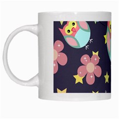Owl-stars-pattern-background White Mug