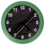 Gradient-geometric-shapes-dark-background Color Wall Clock Front