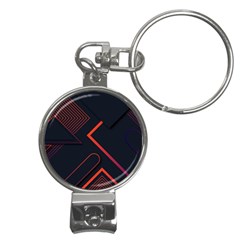 Gradient-geometric-shapes-dark-background-design Nail Clippers Key Chain by pakminggu