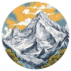 Nature Mountains Landscape Forest Round Trivet