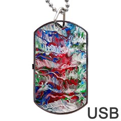 Abstract Waves Dog Tag Usb Flash (two Sides)