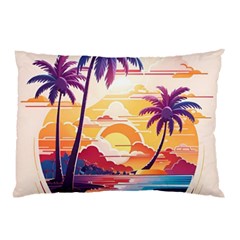 Nature Tropical Palm Trees Sunset Pillow Case