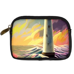 Lighthouse Colorful Abstract Art Digital Camera Leather Case