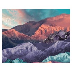 Adventure Psychedelic Mountain Premium Plush Fleece Blanket (medium)