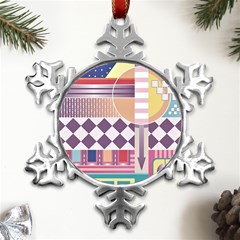 Abstract Shapes Colors Gradient Metal Small Snowflake Ornament