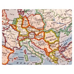 Vintage World Map Europe Globe Country State Premium Plush Fleece Blanket (medium)