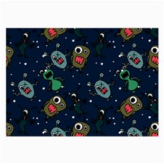 Monster Alien Pattern Seamless Background Large Glasses Cloth