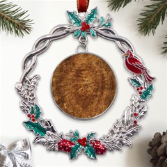 Annual-rings Metal X mas Wreath Holly Leaf Ornament