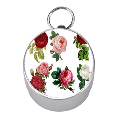 Roses-white Mini Silver Compasses
