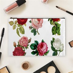 Roses-white Cosmetic Bag (large)