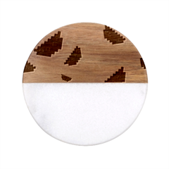 Watermelon -12 Classic Marble Wood Coaster (round)  by nateshop