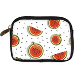 Seamless Background Pattern with Watermelon Slices Digital Camera Leather Case Front