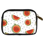 Seamless Background Pattern with Watermelon Slices Digital Camera Leather Case Back