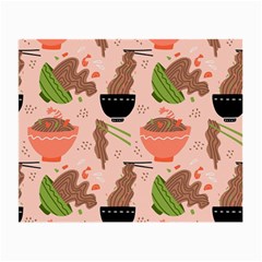 Japanese Street Food Soba Noodle In Bowl Pattern Small Glasses Cloth