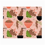 Japanese Street Food Soba Noodle In Bowl Pattern Small Glasses Cloth Front