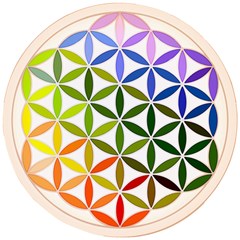 Mandala Rainbow Colorful Wooden Puzzle Round by Bedest