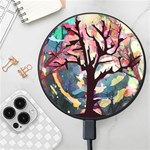 Tree-moon-night-sky-landscape Wireless Fast Charger(Black) Front