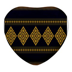 Abstract-batik Klasikjpg Heart Glass Fridge Magnet (4 Pack)