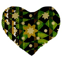 Background-batik 02 Large 19  Premium Heart Shape Cushions