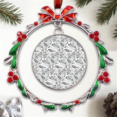 Batik Klasik In Indonesia Metal X mas Wreath Ribbon Ornament