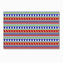 Christmas-color-stripes Pattern Postcard 4 x 6  (pkg Of 10) by Bedest