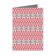 Christmas-pattern-background-green-decorative-star-snow Mini Greeting Card