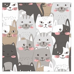 Cute Cats Seamless Pattern Square Satin Scarf (36  X 36 )