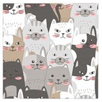 Cute Cats Seamless Pattern Square Satin Scarf (36  x 36 ) Front