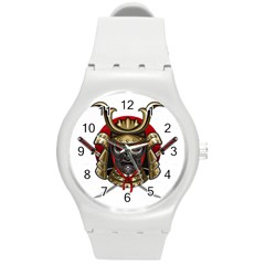 Samurai Katana Warrior Round Plastic Sport Watch (m)