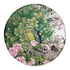 Peafowl Peacock Feather-beautiful Round Glass Fridge Magnet (4 Pack)